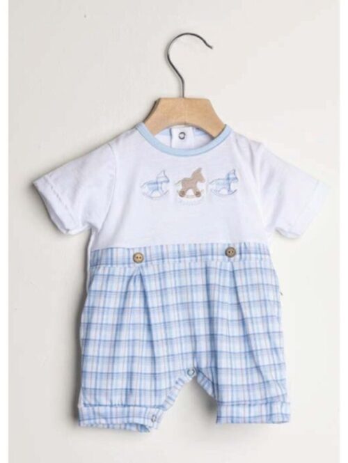 Pagliaccetto in jersey di cotone per neonato motivo cavallo a dondolo– GARY