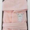 Accappatoio neonata in spugna con cappuccio e applicazione - GARY