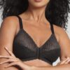 P08GB_NERO_001 Reggiseno senza ferretto in pizzo con apertura frontale Linea IDEAL POSTURE - PLAYTEX